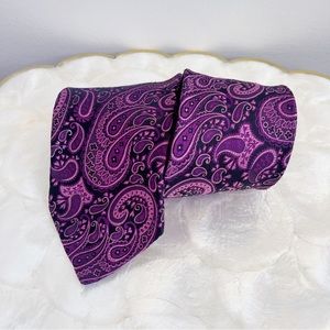Ted Baker Purple Paisley Mens Silk Tie 59 1.4” Groom
